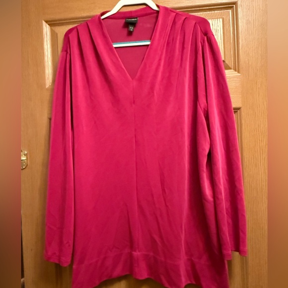 The Luxury‎ Selection by Ulla Popken Blouse Fuchsia Pink Long Sleeve Sz 26/28 - Picture 1 of 9